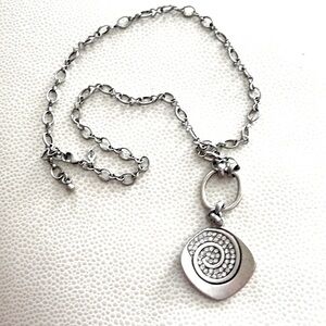 Premier Designs Square Spiral Rhinestone Adjustable Necklace New